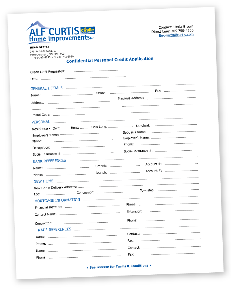personal credit application